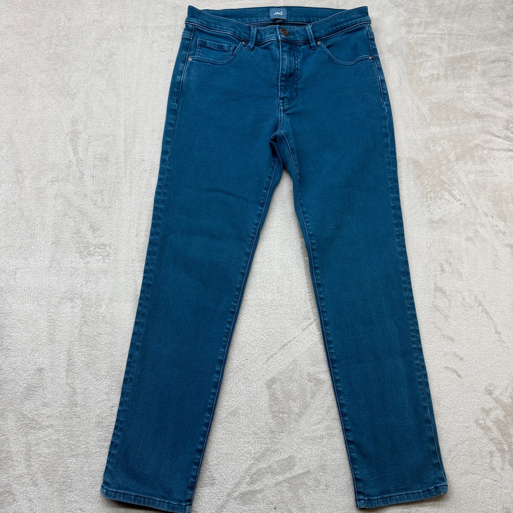 Jag Jeans Women's 8‎ Teal Blue Cassie Straight Leg Stretch Casual Classic Denim